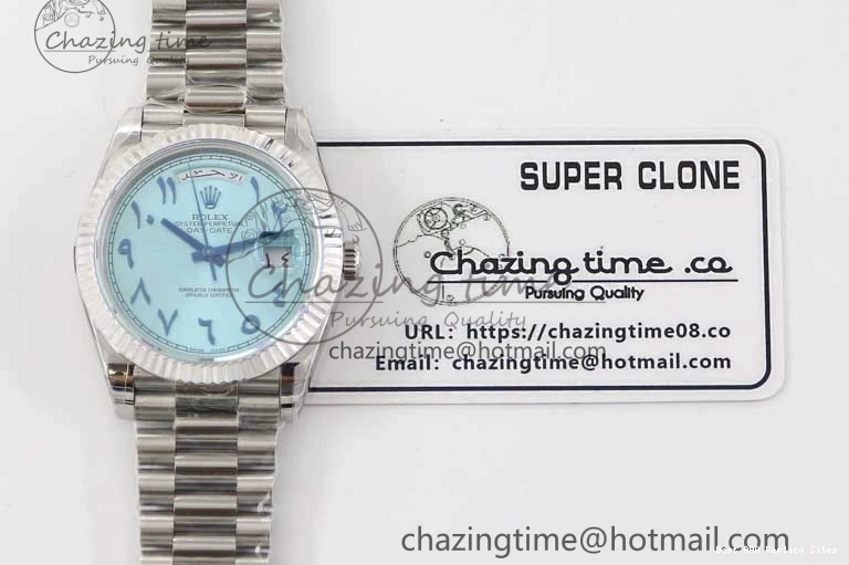 Good Copy Rolex Watches Steel Ice 40mm Best TWF 1:1 2357 SS Arabic A Comfortable Bracelet Edition 904L on Day SS Blue Date Dial 0118